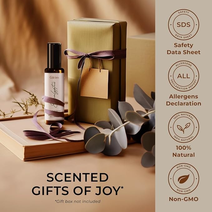 Gya Labs Eucalyptus Essential Oil Roll on for Soothing Comfort - 100% Pure Natural Eucalyptus Oil Roller for Skin, Relaxing Aromatherapy, Travel Size (0.34 Fl Oz)