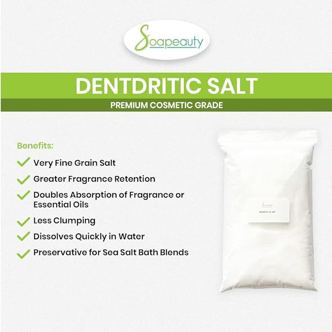 Soapeauty Dendritic Salt Scrub 3 lbs | Premium Fine Salt Grain Body Scrub, Milk Bath, Exfoliants for Relaxation