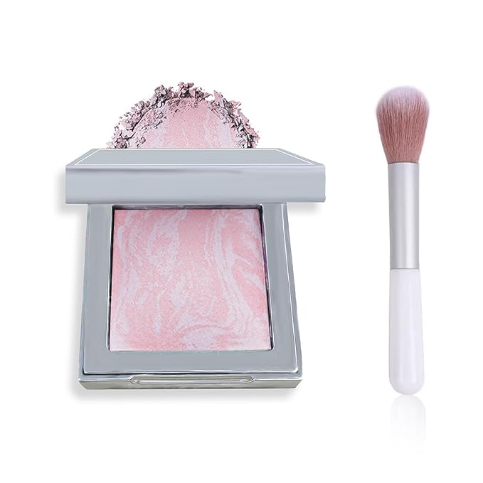 Face Blush Foundation Natural Brightening Silky Moisturizing Sodium Hyaluronate Bakery Crafted Glittering Powder