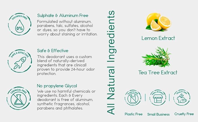 All Natural Deodorant For Kids and Teens 100% Natural Aluminum-Free Carcinogen Free Kids Deodorant For Boys and Girls Clinically Proven To Be Safe For Children and Teenagers