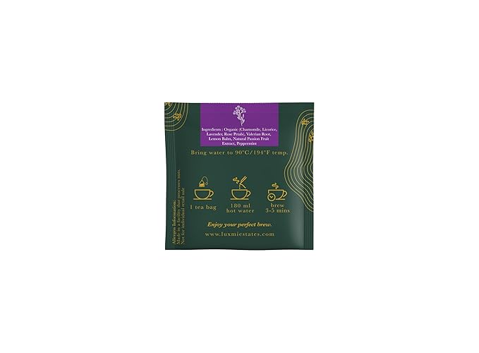 Luxmi Estates Valerian Dream Night Time Herbal 90 Teabags (15 x 6) | with Chamomile, Lavender & Valerian Root | USDA Organic, Non-GMO, Caffeine Free | Individually packed
