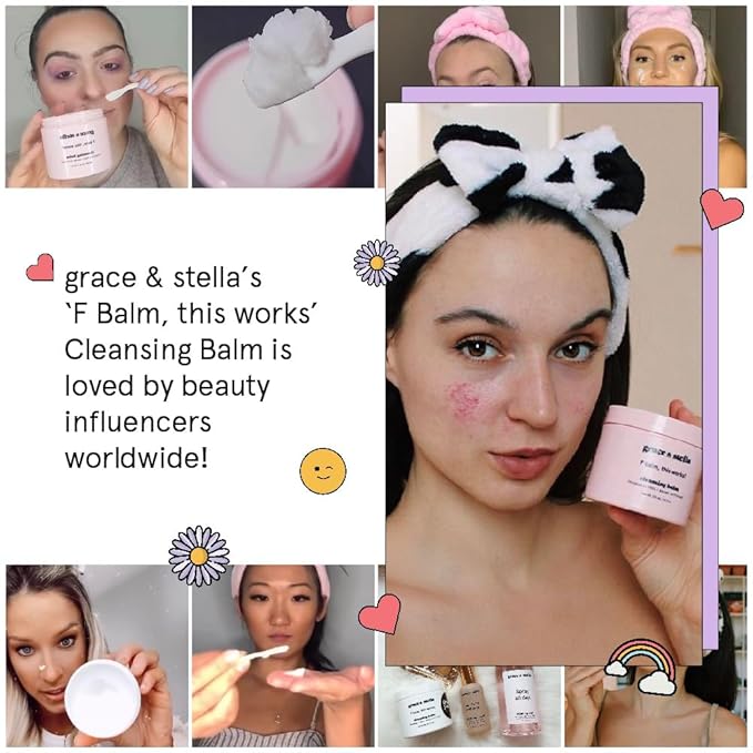 grace & stella Cleansing Balm - Travel Size Makeup Remover - Deep Cleansing & Hydrating Face Cleanser - Dissolves Waterproof Make Up, SPF & Impurities - Gentle on Skin - Vegan Skincare (41 g/ 4.3 oz)