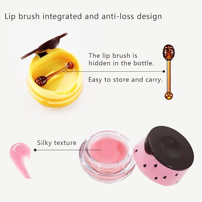 4PCS Bee Lip Balm Honey Lip Exfoliator