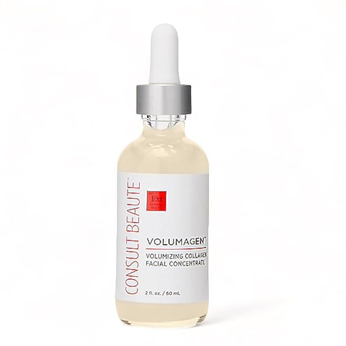 Consult Beaute Volumagen - Collagen Facial Serum Concentrate for Nourishing & Plumping Skin - Hydrates and Temporarily Fills for Smoother, Bouncy Skin - Hyaluronic Acid & Vitamin C - 2 Fl. Oz.