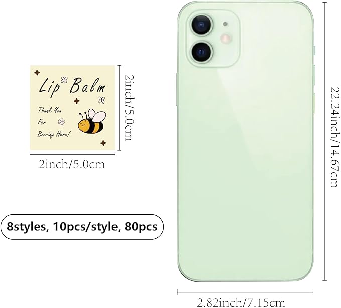 CRASPIRE 80Pcs 8 Styles Labels Lipsticks