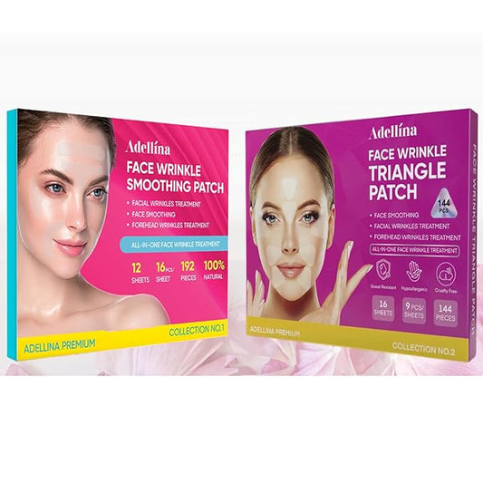 (BUNDLE) Facial and Forehead Wrinkle Patches: Face Wrinkle Treatment for Forehead, Smile Line, Under Eye- Anti Wrinkle Patches