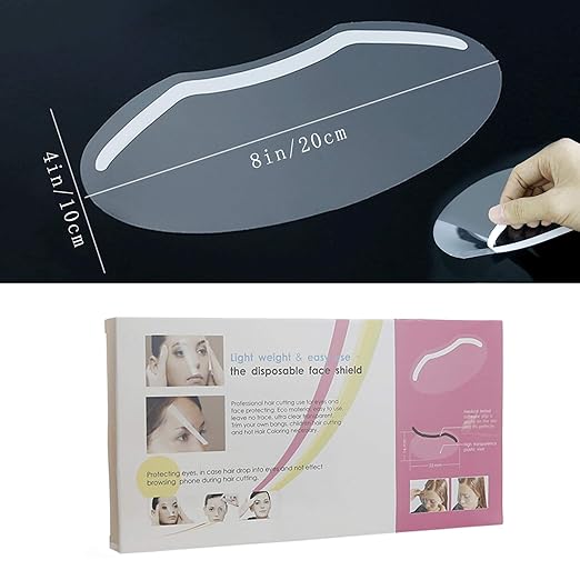 100 PCS Safety Face Shield, Disposable Microblading Protective Shower Visor Face Shield Mask Eye Shields Masks for Hairspray Salon Supplies Eyelash Extensions Eye Eyelid Surgery Aftercare (100PCS)