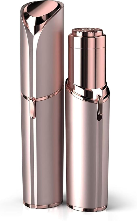 Facial Hair Remover for Women - as Seen on TV Painless Face Shaver - Electric Hair Removal Device for Face Lips Peach Fuzz with Light (Rose Gold)