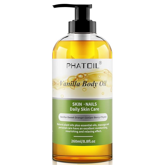 Vanilla Body Oil & Ylang Ylang Body Oil 260ML, Premium Body Oil for Moisturizing Skin