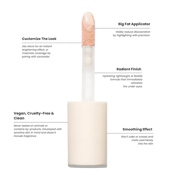 Half Caked Star Bright Liquid Under-Eye Brightener | creamy lightweight formula with light-medium coverage | 4.6ml / 0.16 fl oz (Eternal Sunshine)