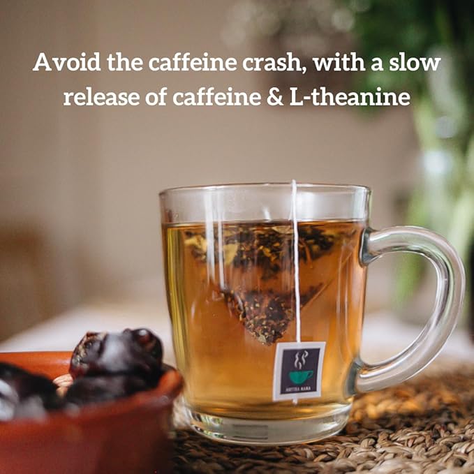 HOTTEA MAMA Head Start an Organic White Tea and Rose herbal blend | A Slow Release Caffeine Blend a l-theanine tea | Supporting Alertness & Brain fog | 14 Pyramid Sachets per box