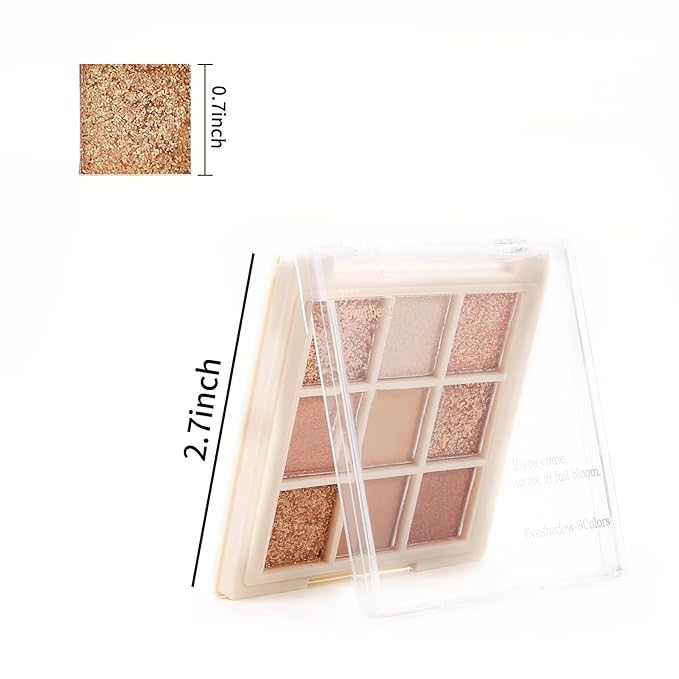 Boobeen Nude Eyeshadow Palette - Matte and Shimmer Makeup, Highly Pigmented Creamy Eye Shadow Powder, Create a Neutral Eye Look, Long Wearing