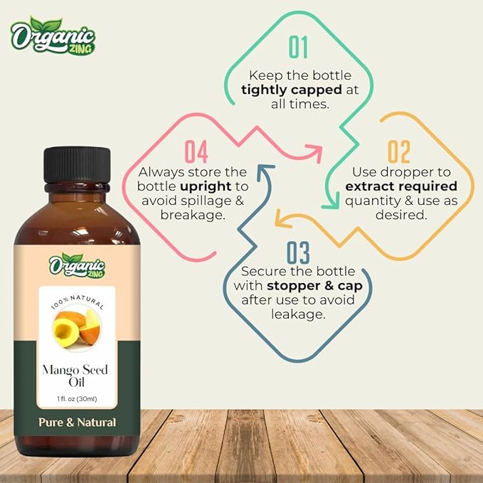 Mango Seed (Mangifera Indica) Oil | Pure & Natural Carrier Oil for Skincare, Hair Care & Massage-30ml/1.01fl oz
