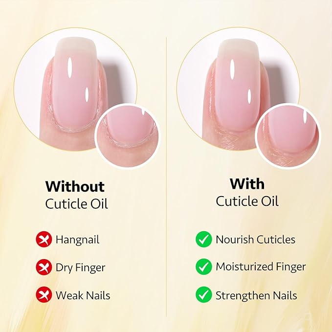 GAOY Pink Gel Nail Polish, 16ml Soak Off Gel Polish and Cuticle Oil, 20ml Cuticle Care Strengthener Oil