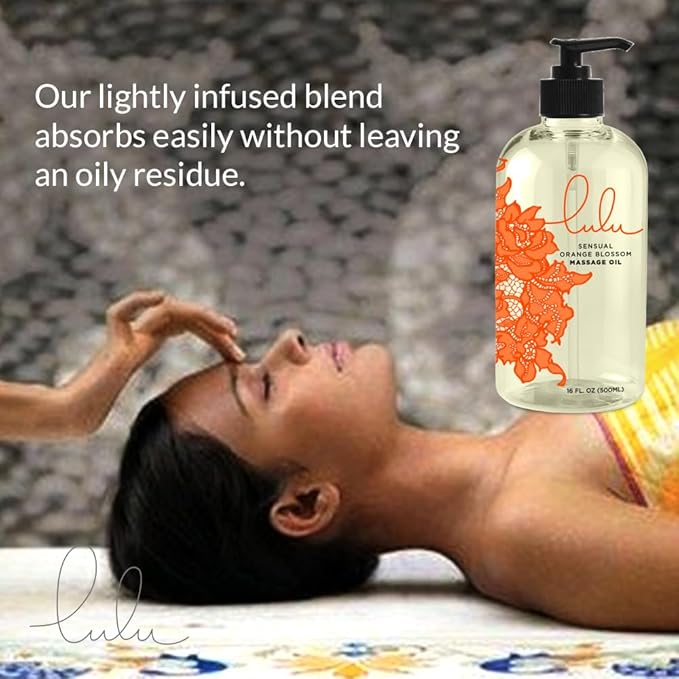 Lulu Orange Blossom Massage Oil. with Jojoba and Essential Oils. for Massaging 16 Ounce.