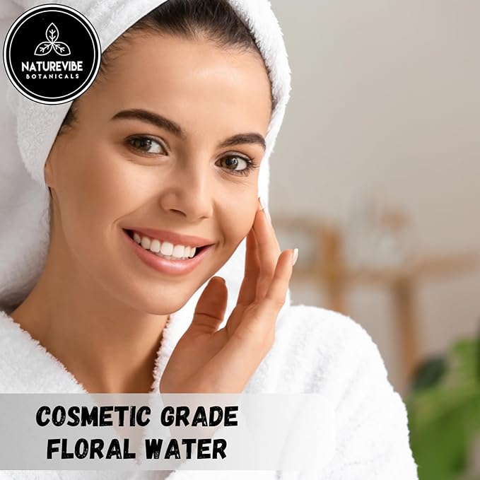 Naturevibe Botanicals Geranium Water 32 Ounces | 100% Pure and Natural | Great for Skin Care and Hair Care