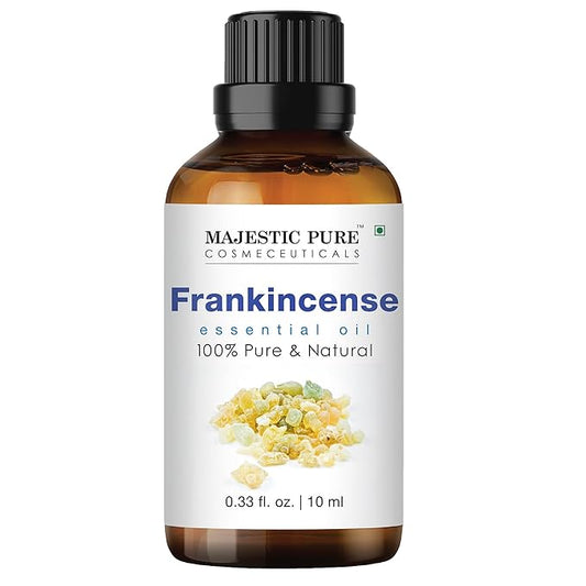 Majestic Pure Frankincense Essential Oil - 100% Pure Frankincense Oil for Pain Relief, Skin Care, Hair Care & Aromatherapy, Premium Grade for Diffuser & Oil Diffuser - 0.3 fl oz