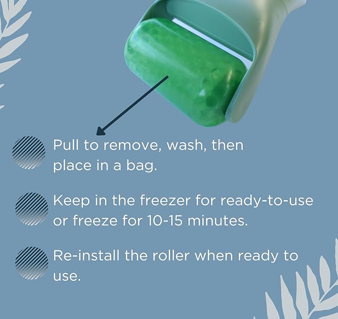 Ancloy Ice Roller for Face, Eyes, and Body, Reduce Puffiness, Pain Relief, Massage Roller for Muscle Tension, Facial and Body Skin Care Tool., for Women, Men, Kids, Gift (Green)