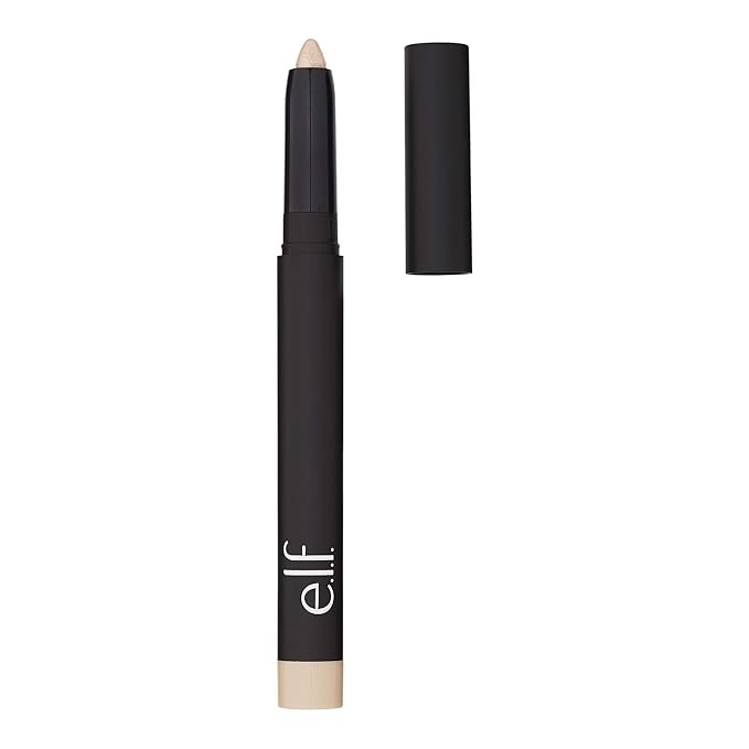 e.l.f. No Budge Shadow Stick, Smudge-Proof, Long Lasting, Creamy, Blends Effortlessly, Avoids Creasing, Perfect Pearl, All-Day Wear, 0.056 Oz