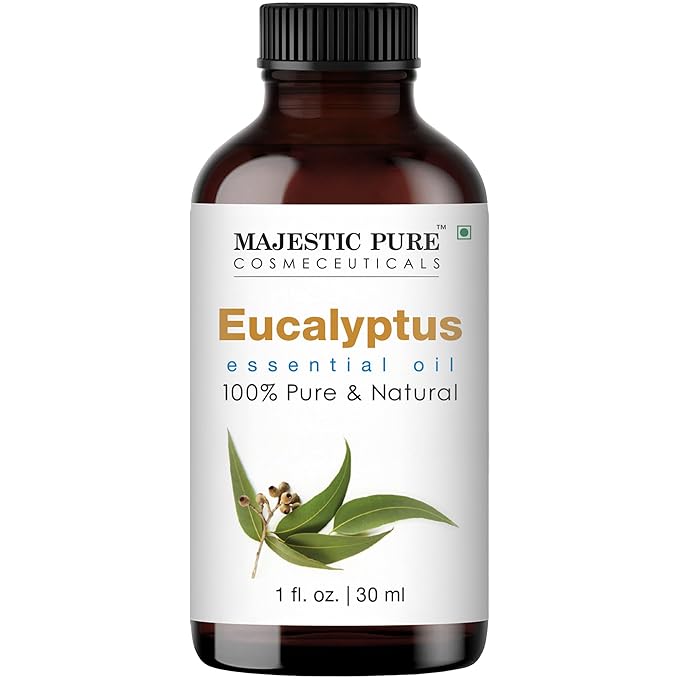 Majestic Pure Eucalyptus Essential Oil - 100% Pure Eucalyptus Oil for Aromatherapy, Massage & Topical Uses, Perfect for Diffuser & Essential Oil Diffuser - 1 Fl Oz