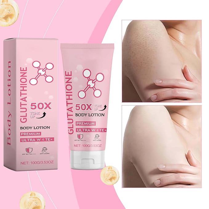 2PCS Glutathione 50x Tone Up Body Lotion, Glutathione Body Cream, Moisturizing and Soft Skin Body Lotion for Women and All Skin Types