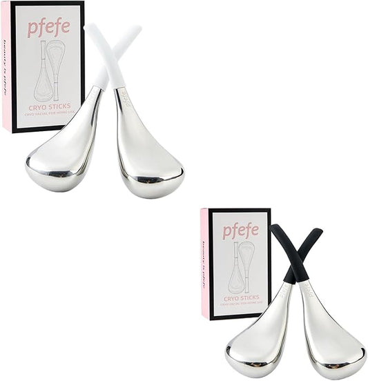 Ice Globes Facial Skin Care Tools for Women Face Eyes, Stainless Steel Face Beauty Cryo Sticks for Girls Ladies, Esthetician Supplies Cooling Spa Globes Cold Roller with Storage Case