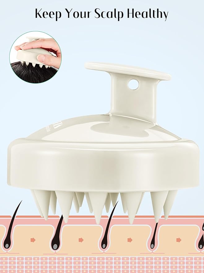 HEETA Scalp Massager Hair Growth 2-Pack, Soft Silicone Scalp Scrubber Shampoo Brush for Exfoliation Dandruff Removal Head Massage Stress Relax, Wet & Dry Use for Women Men Thick Thin Curly Hair Care