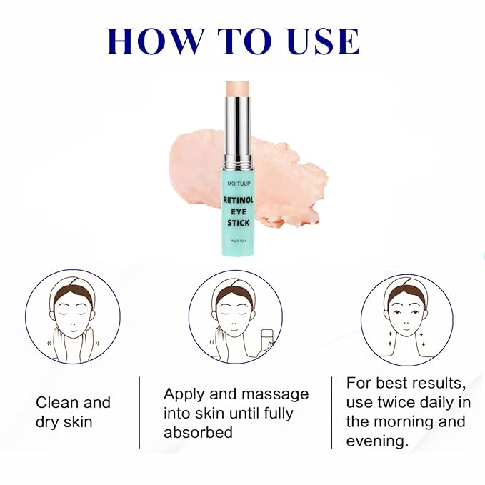 Retinol Eye Stick Balm, Retinol Eye Cream – Anti-Aging Formula Reduces Fine Lines, Dark Circles & Puffiness, Hydrates Delicate Skin – Visible Results in 4 Weeks, Gentle for Sensitive Skin