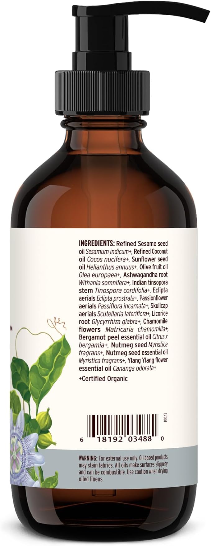 Banyan Botanicals Sleep Easy Oil – Organic Ayurvedic Herbal Massage Oil – Calming & Relaxing Massage Oil with Ashwagandha, Passionflower & Skullcap – 8 oz. – Non GMO Sustainably Sourced Abhyanga Oil