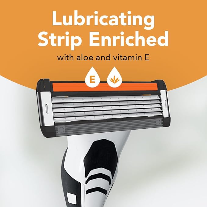 BIC Flex 5 Refillable Refill Razor Cartridges for Men, Long-Blade Razors for a Smooth and Comfortable Shave, 8 Refill Cartridges