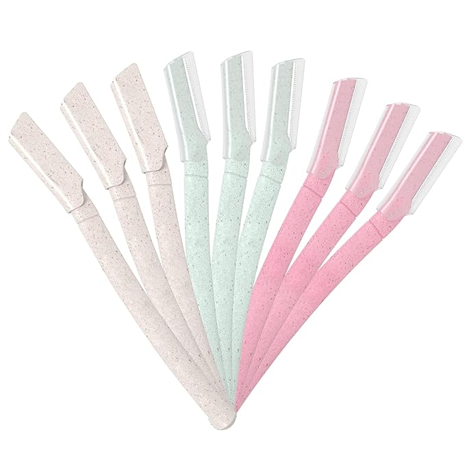 Disposable Dermaplane Razors for Women, Face Razors for Women Peach Fuzz Removal, Exfoliating Dermaplaning Tool, Eyebrow Razor, Facial Razor, Dermaplaning Razor, 9 Count