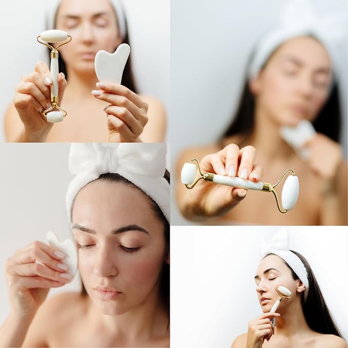 Gua sha facial tools, White