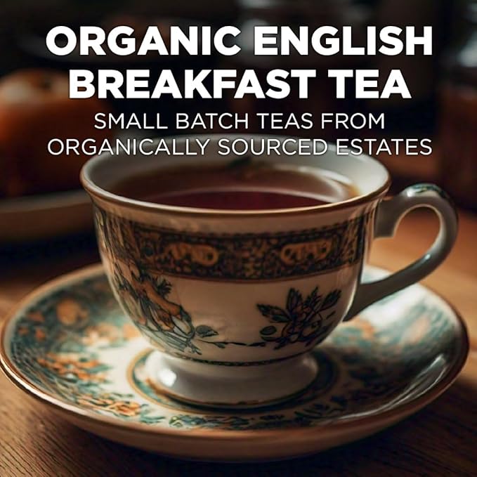 Maud's Organic English Breakfast Tea Pods, 48 ct, Recyclable Single Serve Tea Pods – 100% Gourmet Blended Tea Leaves, Compatible with Keurig K Cups Maker