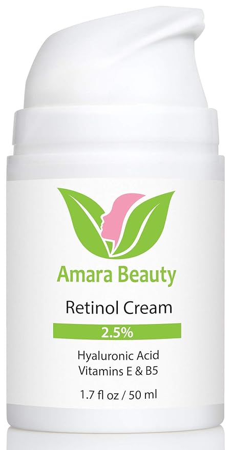 Retinol Cream for Face 2.5% with Hyaluronic Acid & Vitamins E & B5, 1.7 fl. oz.
