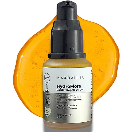 Hydroflora Barrier Repair Oil Gel – Lightweight Moisturizer for Dry, Sensitive Skin – Hydrating Face Oil with CoQ10 & Bakuchiol – Non-Comedogenic, Anti-Aging, Skin Barrier Support