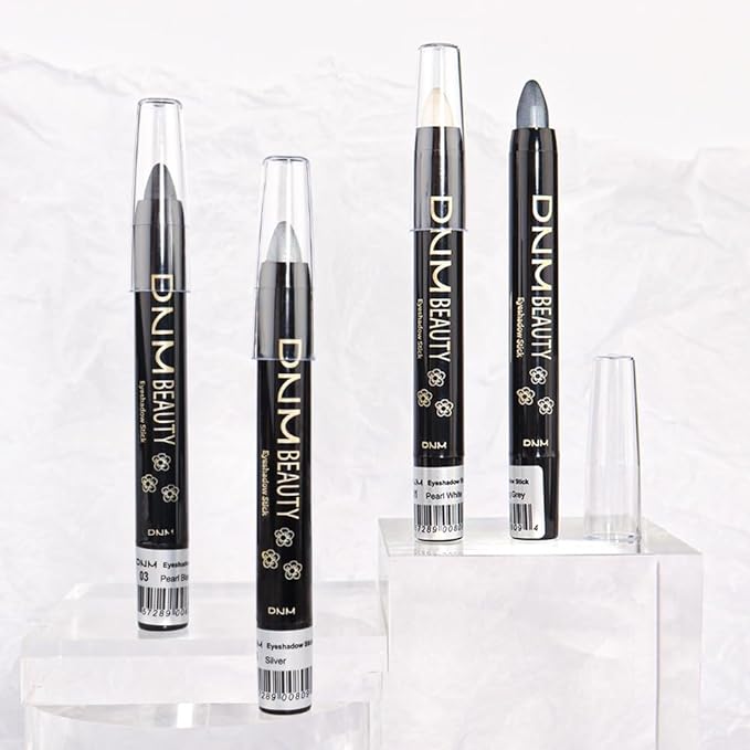 evpct Silver Shimmer Cream Eye Shadow Brightener Sticks Set for Eyes, Silver Shimmery Matte Pencil Eye shadow Applicator Stick Pen Palette Makeup Waterproof sombras en crema para ojos 16#