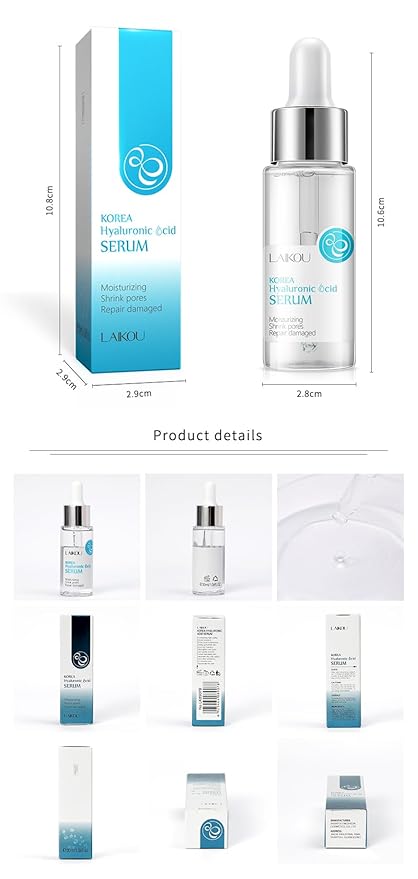 2 Pcs Hyaluronic Acid Serum for Face, Facial Serum also contains Tremella plant extract, skin care day and night moisturizing essence, that promotes skin collagen production. 2.02 oz