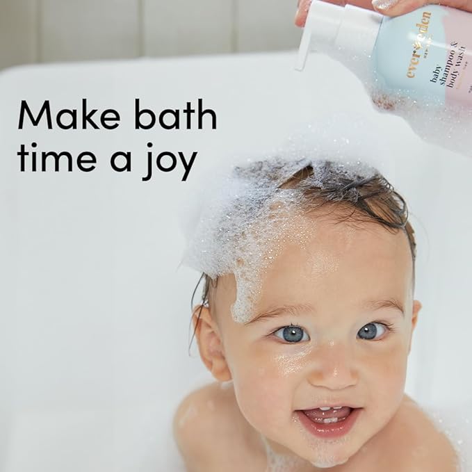 Evereden Baby Shampoo & Body Wash 2-in-1, 8.5 fl oz | Gentle, Non-Toxic, Fragrance-Free, Hydrating Formula for Sensitive Skin