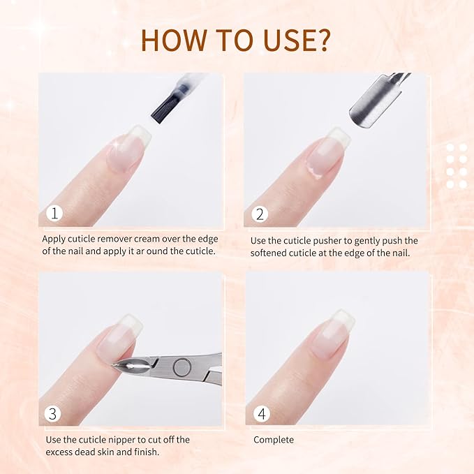 Cuticle Remover Liquid, Professional Nail Care Solution Cuticle Remover Set Nail Care Cuticle Remover Cream Cuticle Removing Fluids Cuticle Care