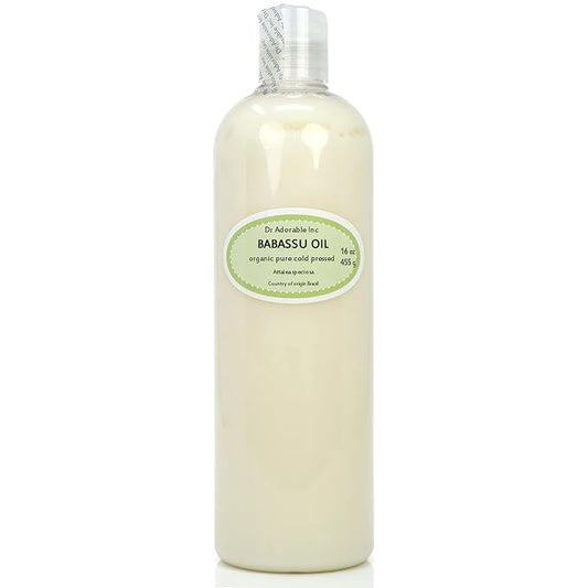Dr Adorable - 16 oz - Babassu Oil - 100% Pure Cold Pressed Natural Organic