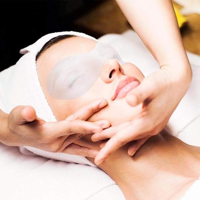 50 Sheets Disposable Eye Care Mask, Non-Woven Cotton Eye Pads for DIY Skincare, Clear Eye Mask Paper Beauty Sheets for Beauty Salon & Home Spa Use