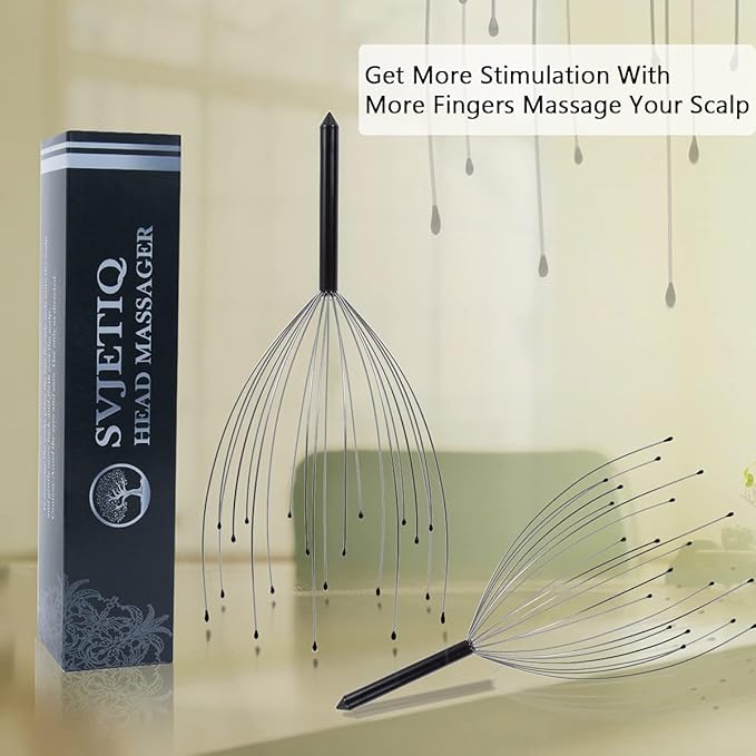 2 Pack Head Massager Scalp Massager 20 Fingers Handheld Head Massager Scalp Stress Relax for Deep Relaxing, Stocking Stuffers and Gadgets for Men