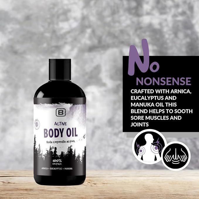 Active Body Oil - CertClean Certified - Organic - | Cruelty Free | Vegan. Toxin free body oil for sport and massage. Therapy oil - Warming & Relaxing for joints and muscles.