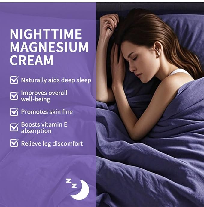 2 Pcs Magnesium Cream for Sleep, Relief Revitalizes Skin Deep Hydration Care Nighttime Magnesium Cream.