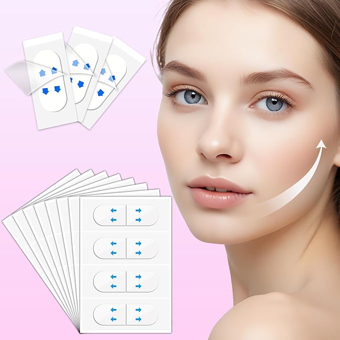 Sibba Face Tape 160 Pcs Invisible Lift Tapes Instant Tightening Sticker Portable Neck Patches Jowls Stickers Saggy Skin Strips Face Care Tape Clear Facical Tape for Double Chin Neck Wrinkle