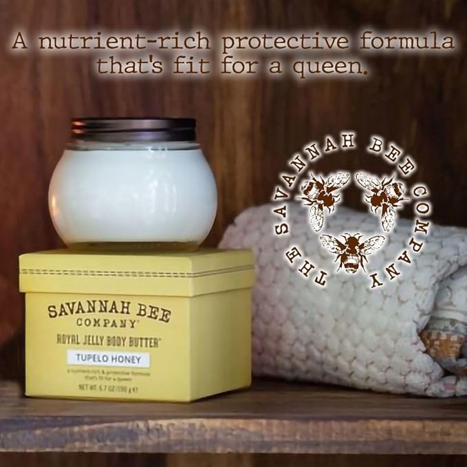 Savannah Bee Company Royal Jelly Body Butter - Deep Hydrating Body Butter for Dry Skin