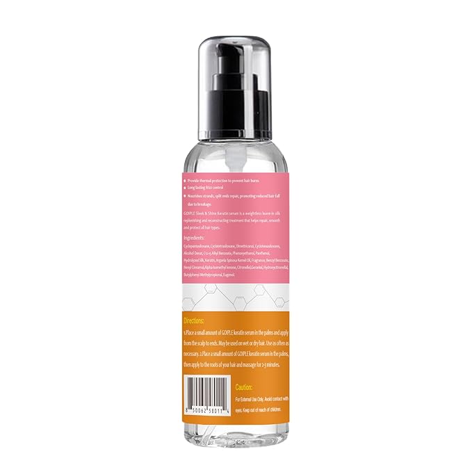 Keratin Protein Hair Serum Keratin Styling & Moisturizing Oil - Anti Frizz Control Nourishes & Repair Keratin Serum Oil for Dry Damaged Hair Heat Protectant Serum for Shine Prevent Hair Burns (Rose)