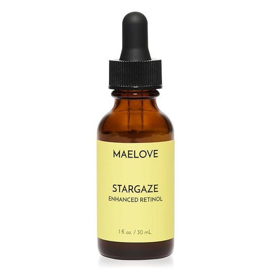 MAELOVE Stargaze Enhanced Retinol Serum, Time-Released 0.25% Retinol for Radiant Skin, Hydrating with Hyaluronic Acid, Niacinamide, Soothing Botanicals, Ideal for Sensitive Skin, USA Made