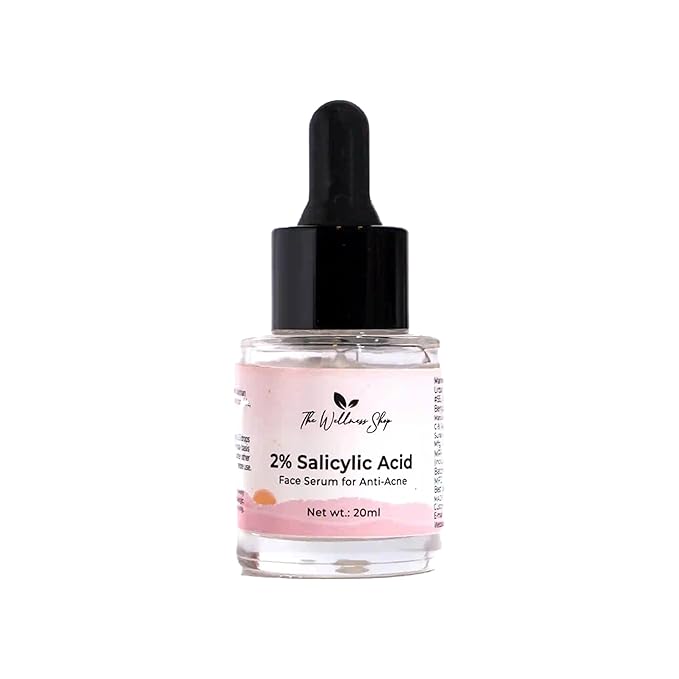 The Wellness Shop - 2% Salicylic Acid Serum For Acne, Blackheads, and open Pores | Reduces - Excess Oil | Exfoliant for all skin types | Women & Men | 20ml / 0.67 fl oz