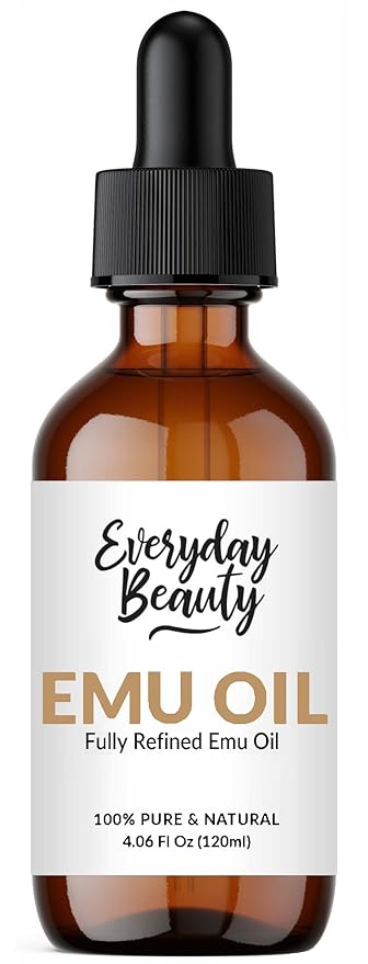 Pure Australian Emu Oil - All Natural 6X Refined for Face, Skin and Hair - Highly Effective Hydration for Sensitive Skin & Hair Growth Perfect for Scars & Blemishes - 4.06 Fl Oz Glass Bottle & Dropper